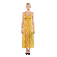 Pattern Yellow Sleeveless Maxi Dress by HermanTelo