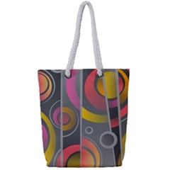 Abstract Colorful Background Grey Full Print Rope Handle Tote (small) by HermanTelo