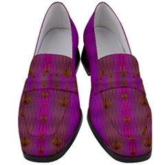Peace Is Cool Again And Decorative Women s Chunky Heel Loafers by pepitasart