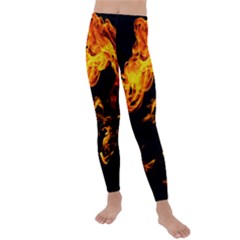 Can Walk On Fire, Black Background Kids  Lightweight Velour Leggings by picsaspassion