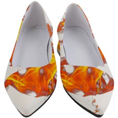Can Walk On Volcano Fire, White Background Women s Block Heels  by picsaspassion