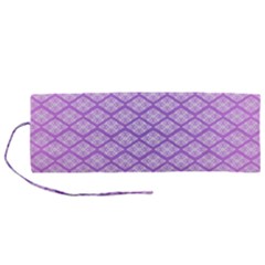Pattern Texture Geometric Purple Roll Up Canvas Pencil Holder (m) by Mariart