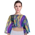 Happpy (4) Tie Back Butterfly Sleeve Chiffon Top View1