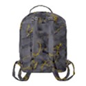 Marble neon retro light gray with gold yellow veins texture floor background retro neon 80s style neon colors print luxuous real marble Flap Pocket Backpack (Small) View3