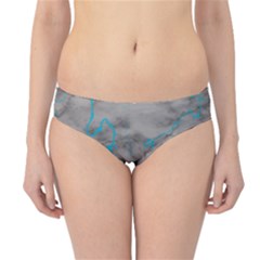 Marble Light Gray With Bright Cyan Blue Veins Texture Floor Background Retro Neon 80s Style Neon Colors Print Luxuous Real Marble Hipster Bikini Bottoms by genx