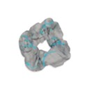 Marble light gray with bright cyan blue veins texture floor background retro neon 80s style neon colors print luxuous real marble Velvet Scrunchie View1