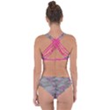 Marble light gray with bright magenta pink veins texture floor background retro neon 80s style neon colors print luxuous real marble Criss Cross Bikini Set View2