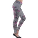 Marble light gray with bright magenta pink veins texture floor background retro neon 80s style neon colors print luxuous real marble Lightweight Velour Leggings View4