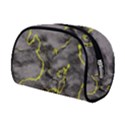Marble light gray with green lime veins texture floor background retro neon 80s style neon colors print luxuous real marble Makeup Case (Small) View2