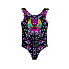 Skull With Many Friends Kids  Frill Swimsuit by pepitasart