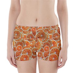 Oranges Background Texture Pattern Boyleg Bikini Wrap Bottoms by HermanTelo