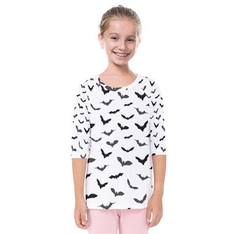 Bats Pattern Kids  Quarter Sleeve Raglan Tee by Sobalvarro