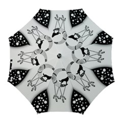 Wonderful Moon With Black Wolf Golf Umbrellas by FantasyWorld7