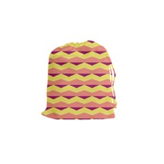 Background Colorful Chevron Drawstring Pouch (small) by HermanTelo