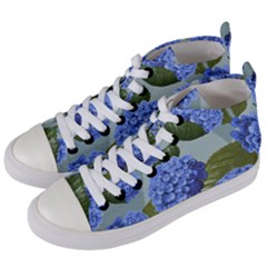 Hydrangea  Women s Mid-top Canvas Sneakers by Sobalvarro