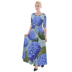 Hydrangea  Half Sleeves Maxi Dress by Sobalvarro