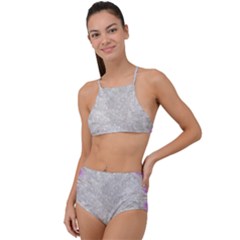 Orchidées Fleurs Abstrait High Waist Tankini Set by kcreatif