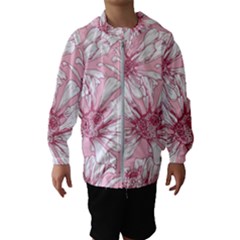 Pink Flowers Kids  Hooded Windbreaker by Sobalvarro