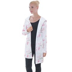 Pattern Orchidée Fleurs Longline Hooded Cardigan by kcreatif