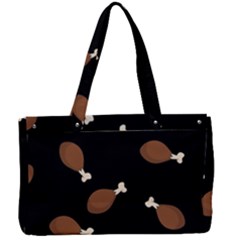 Turkey Leg Pattern - Thanksgiving Canvas Work Bag by Valentinaart