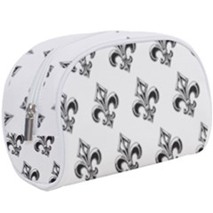 French France Fleur De Lys Metal Pattern Black And White Antique Vintage Makeup Case (large) by Quebec
