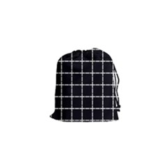 Pattern Carreaux Blanc/noir Drawstring Pouch (xs) by kcreatif