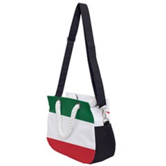 Flag Patriote Quebec Patriot Red Green White Modern French Canadian Separatism Black Background Rope Handles Shoulder Strap Bag by Quebec