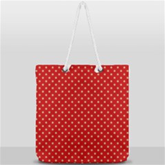 Pois Doré / Rouge Full Print Rope Handle Tote (large) by kcreatif