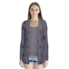 Gadsden Flag Don t Tread On Me Black And Gray Snake And Metal Gothic Crosses Drape Collar Cardigan by snek