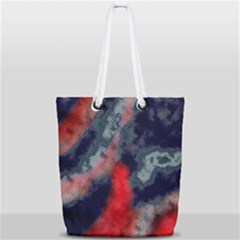 Dégradé Bleu Foncé/rouge Full Print Rope Handle Tote (small) by kcreatif