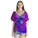 Galaxy Now  V-Neck Flutter Sleeve Top View1