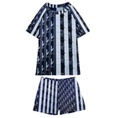 Architecture Building Pattern Kids  Swim Tee And Shorts Set by Amaryn4rt