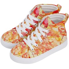 Monotype Art Pattern Leaves Colored Autumn Kids  Hi-top Skate Sneakers by Amaryn4rt