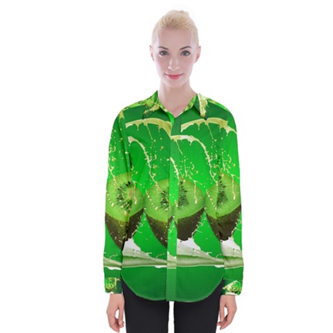 Kiwi Fruit Vitamins Healthy Cut Womens Long Sleeve Shirt by Amaryn4rt