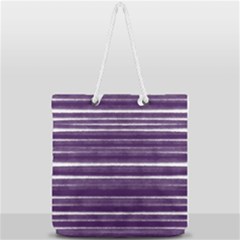 Bandes Peinture Violet  Full Print Rope Handle Tote (large) by kcreatif