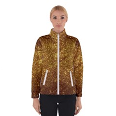 Gold Glitters Metallic Finish Party Texture Background Faux Shine Pattern Winter Jacket by genx