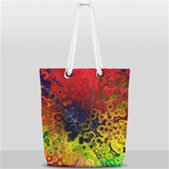 Color Abstract Colorful Art Full Print Rope Handle Tote (small) by Wegoenart