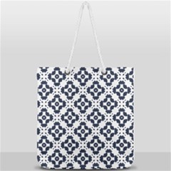 Abstrait Formes Bleu  Full Print Rope Handle Tote (large) by kcreatif
