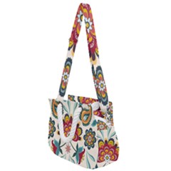 Baatik Print  Rope Handles Shoulder Strap Bag by designsbymallika