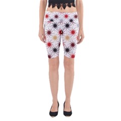 Pearl Pattern Floral Design Art Digital Seamless Yoga Cropped Leggings by Vaneshart