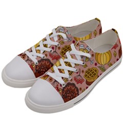 Thanksgiving Pattern Women s Low Top Canvas Sneakers by Sobalvarro