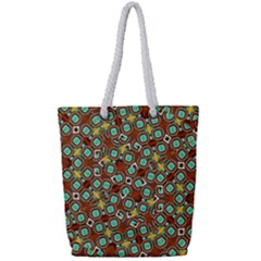 Colorful Modern Geometric Print Pattern Full Print Rope Handle Tote (small) by dflcprintsclothing