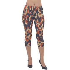 Aged Red, White, And Blue Camo Lightweight Velour Capri Leggings  by McCallaCoultureArmyShop
