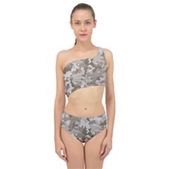 Tan Army Camouflage Spliced Up Two Piece Swimsuit by mccallacoulture
