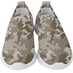 Tan Army Camouflage Kids  Slip On Sneakers by mccallacoulture