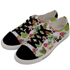 Corgis Hula Pattern Men s Low Top Canvas Sneakers by Sapixe