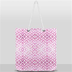 Chevrons Abstrait Rose Full Print Rope Handle Tote (large) by kcreatif
