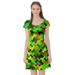 Ab 111 Short Sleeve Skater Dress by ArtworkByPatrick