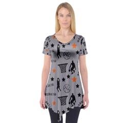 Slam Dunk Basketball Gray Short Sleeve Tunic  by mccallacoulturesports