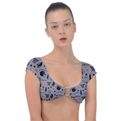 Slam Dunk Basketball Gray Cap Sleeve Ring Bikini Top by mccallacoulturesports